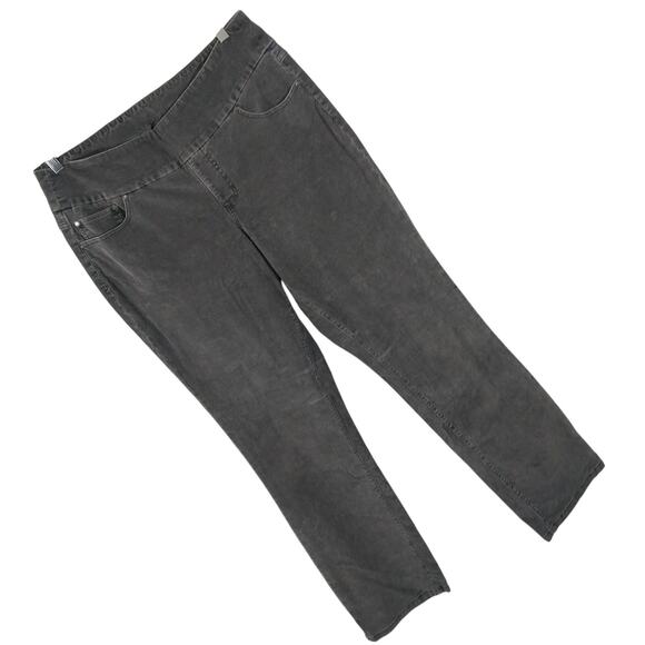 JAG! STORMY GRAY ULTRA STRETCH FINE WALE CORDUROY HIGH WAIST PANTS! SZ 18 - Picture 1 of 12